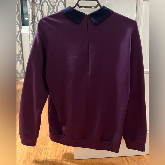 Sandro long sleeve purple sweater woth embroidered collars - Picture 2 of 2